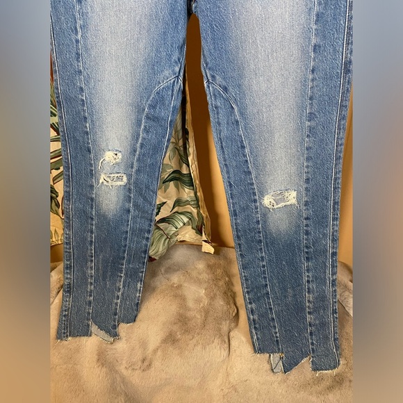 NWT Frame Denim Le Sylvie Jagged Edge Masonic LSYJEL14 Ultra High Rise Straight - Picture 7 of 15